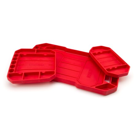 Steelman Flexible Silicone Non-slip Tool Tray Set, Tool Organization, High Grip, Non-Magnetic (3 Pieces) 42470